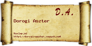 Dorogi Aszter névjegykártya